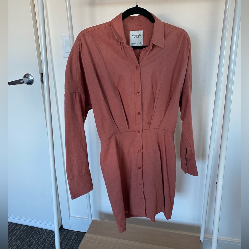 Abercrombie long sleeve button down dress
